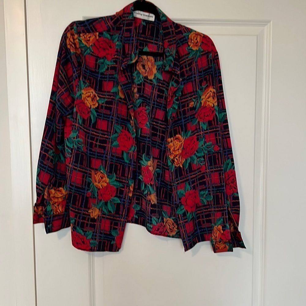 Vintage Colorful flower button down shirt‎